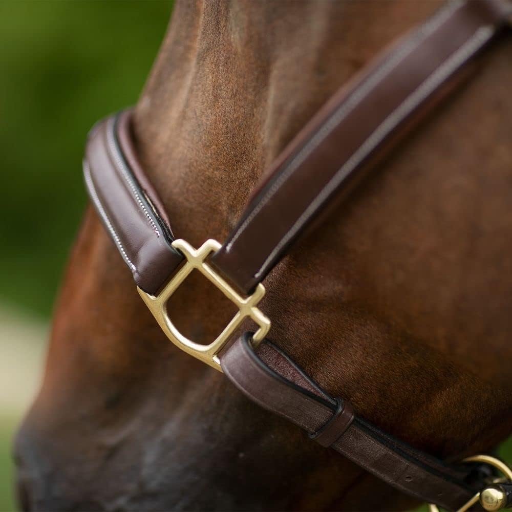 Joseph Sterling Comfort Crown Leather Halter for Horses | Memory Foam Interior for Comfort | Anatomical Design Radiant Chocolate Color with Fancy Stitch Design