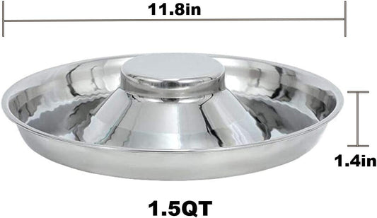 Stainless Steel Puppy Kitten Dish Whelping Weaning Dishes Feeder 11.8inch (2 Pack)