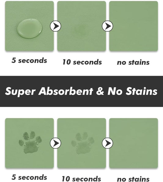 Absorbent Dog Food Mat-Dog Cat Mat for Food and Water Bowl, Quick Dry Pet Food Mat, No Stains Pet Feeding Pad, Cat Accessories Pet Supplies Mat for Messy Drinkers