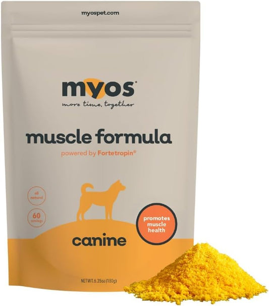 MYOS Canine Muscle Formula - All-Natural Muscle Building Supplement - Helps Reduce Muscle Loss in Aging Dogs and Improve Recovery from Injury or Surgery