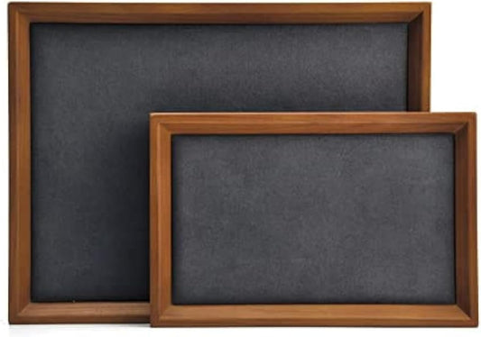 Oirlv Solid Wood Small Jewelry Tray Trade Showcase Countertop Jewelry Display Trays Rectangle Vanity Tray(Grey, Small)