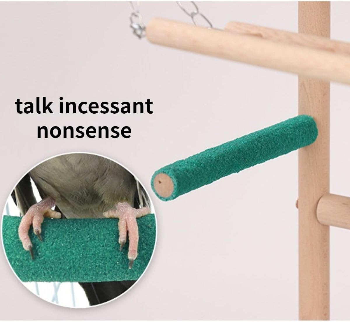 Pet Parrot Playstand Parrots Bird Playground Bird Play Stand Wood Perch Gym Playpen Ladder with Feeder Cups Bells Swing for Cockatiel Parakeet Random Color