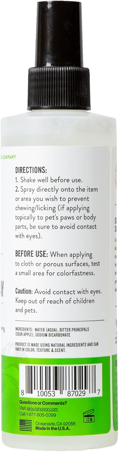 Skout's Honor Super Sour! Anti Chew Spray - Natural Ultra Bitter Formula to Help Deter That unwanted Chewing, Licking, and Biting - Safe for Pets - Safe for Indoor and Outdoor Use, 8 oz