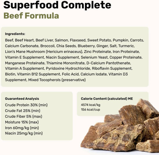 BADLANDS RANCH by Katherine Heigl- Superfood Complete, Air-Dried Adult Dog Food - High Protein, Zero Fillers, Superfood Nutrition (64 Ounce (Pack of 2), Beef)