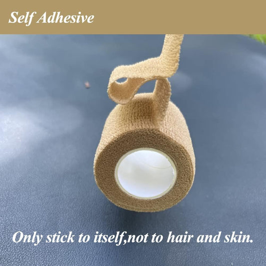 Self Adhesive Bandage Wrap,2 Inch White Elastic Cohesive Bandages, Vet Wrap for Dogs,Tattoo Grip Sports Breathable Tape Bulk for First Aid, Wrist Sprains Protection