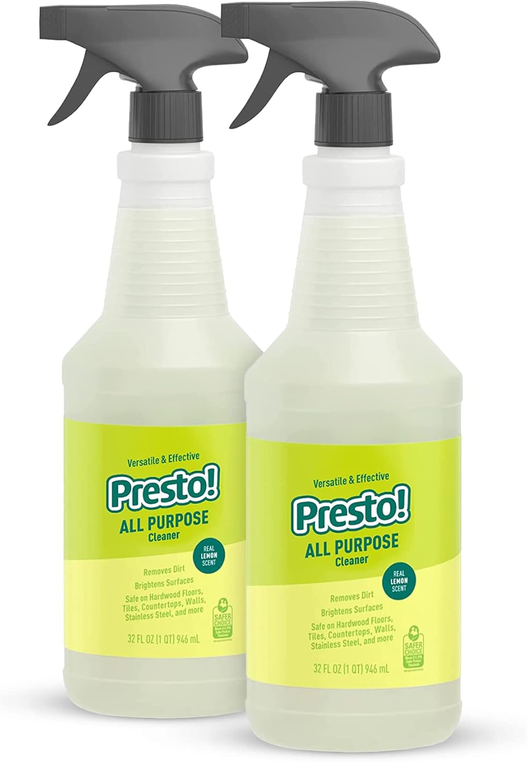 Amazon Brand – Presto! All Purpose Cleaner, Lemon Scent, 32 fl oz, Pack of 2