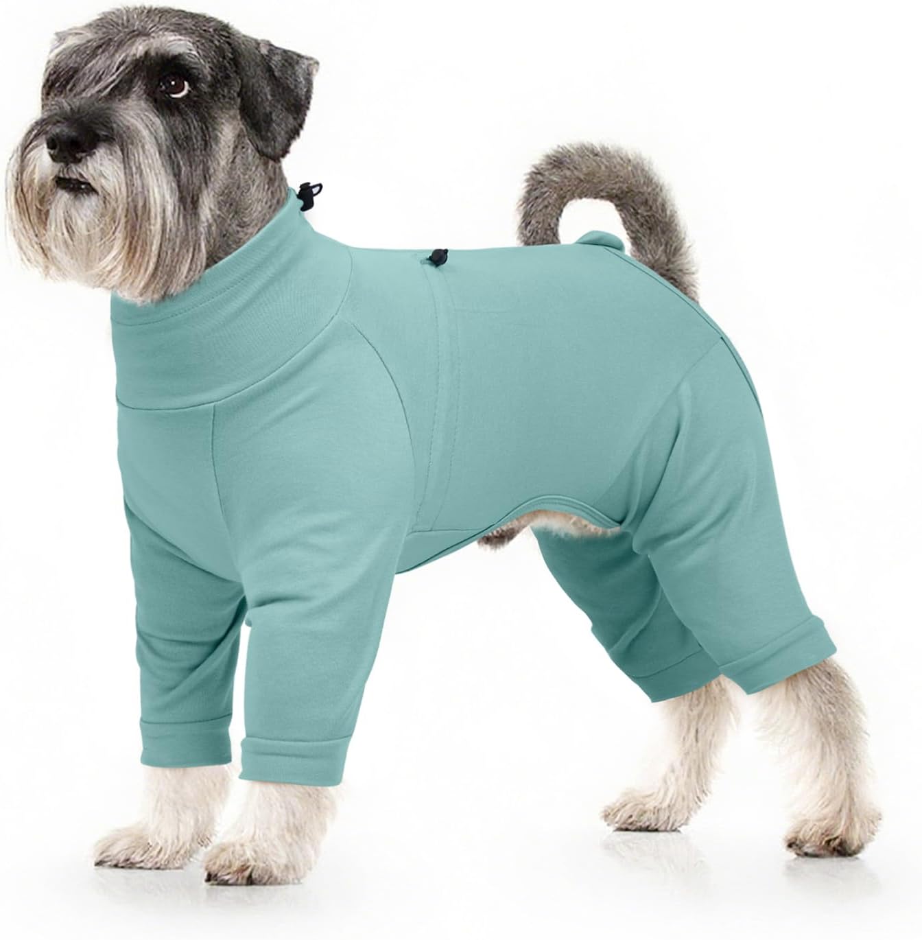 Dog Pajamas with Zipper Back, Adjustable Long Sleeve Pjs for Small Dogs, Anti-Licking Recovery Suit for Dogs After Surgery, Comfy Pet Onesie Outfit for Cocker Spaniel, French Bulldog, Green M