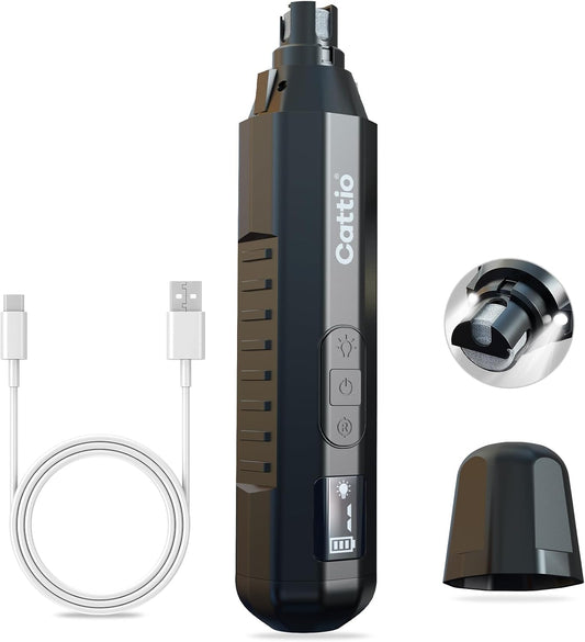 Dog Nail Grinder - Professional Electric Dog Nail Trimmer for Dogs & Cats Quiet Painless Grooming & Smoothing Dog Nail Clipper & File Included - Suitable for Small Medium Large Pets (Black)