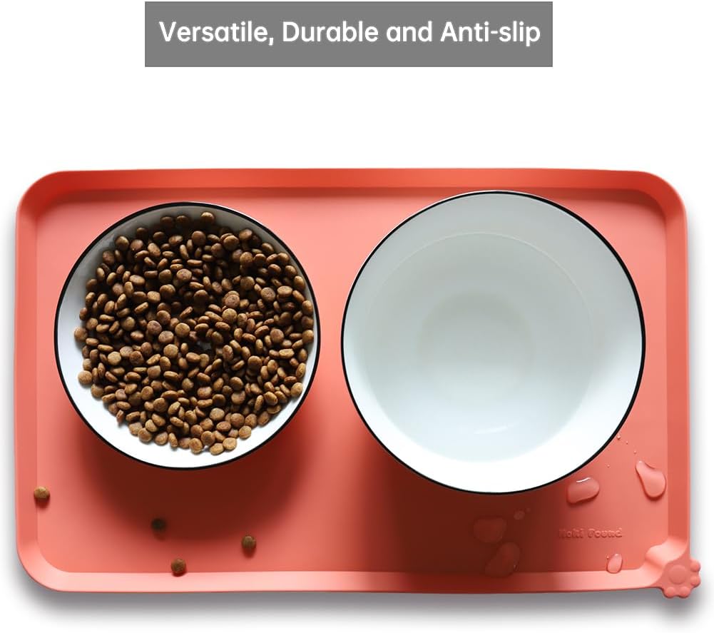 Hoki Found -Waterproof Pet Feeding Mats with High Lips - Multiple Size and Colors for Dogs, Cats & Others-BC