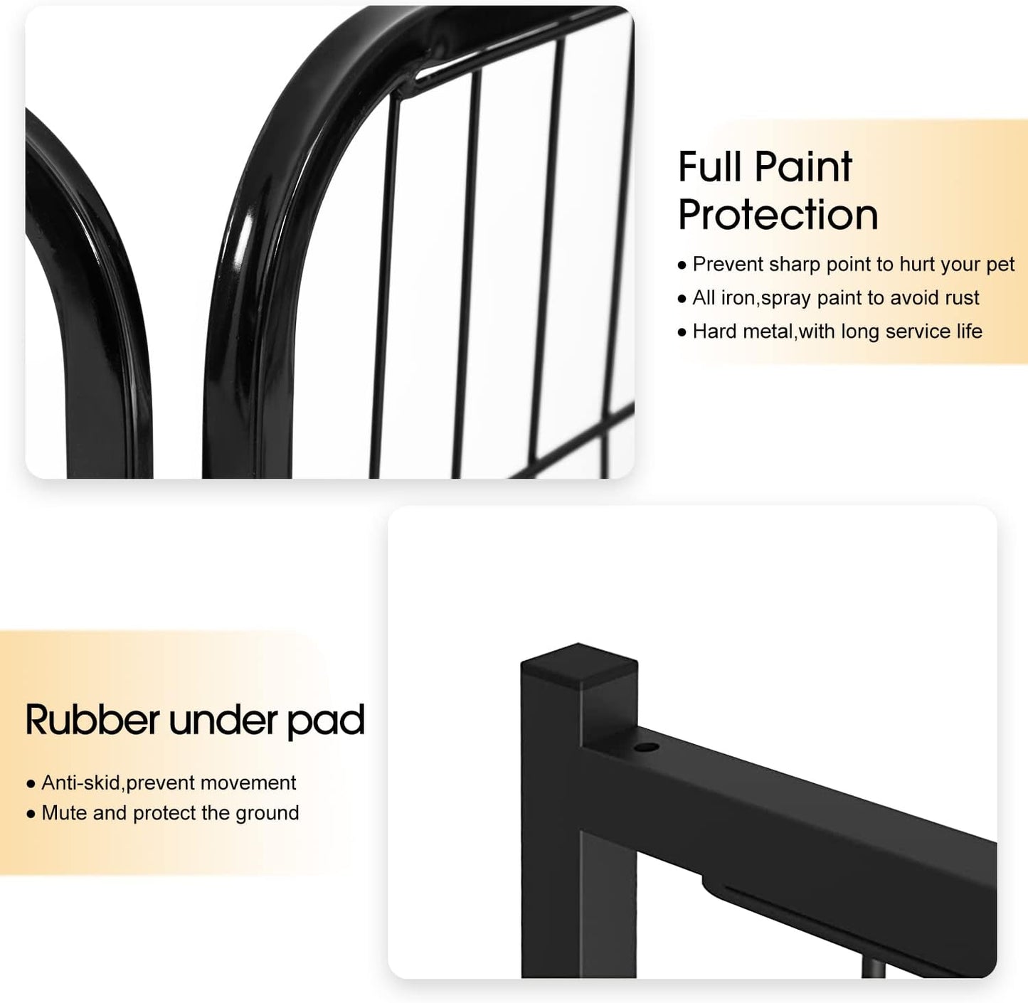 BestPet Dog Playpen Indoor 24 inch 32 Panels Metal Dog Pen Pet Dog Fence Outdoor Exercise Pen with Doors,Pet Puppy Playpen for RV Camping Yard, Black