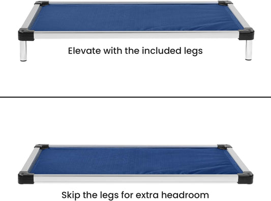 K9 Ballistics Chew Proof Armored Padded Dog Crate Bed, Virtually Indestructible, Legs Included (Blue Quartz, Medium (35" L x 22" W x 4.5" H))