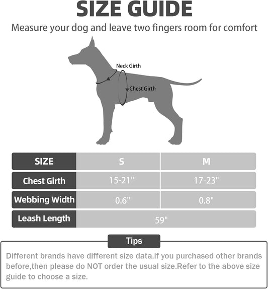 PUPTECK No Pull Dog Harness Soft Adjustable Basic Nylon Step in Puppy Vest Outdoor Walking with Leash Medium