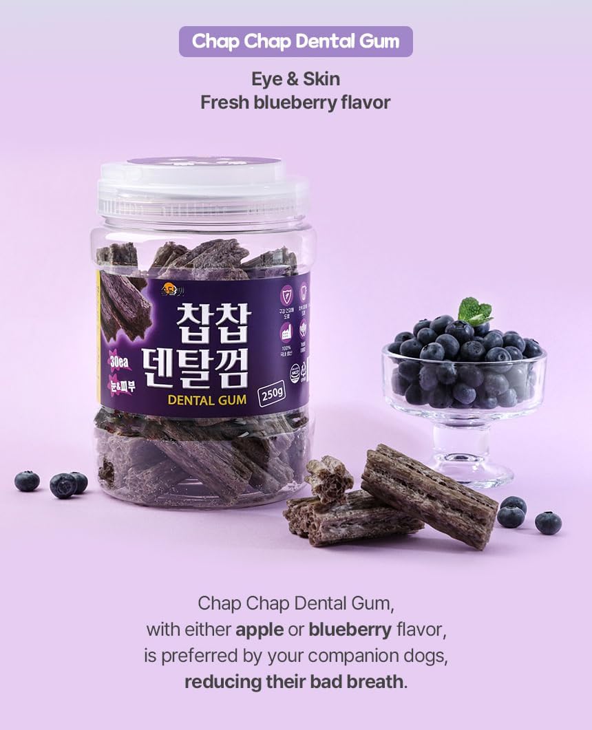 SSOMDALPET Chap Chap Dental Gum for Dogs, 30 Chews | Soft & Chewy, Dental Care Treat, Large Pack, Joint & Bone, Eye & Skin, Gut & Probiotics Options (30 Count, Joint & Bone (Green/Apple))