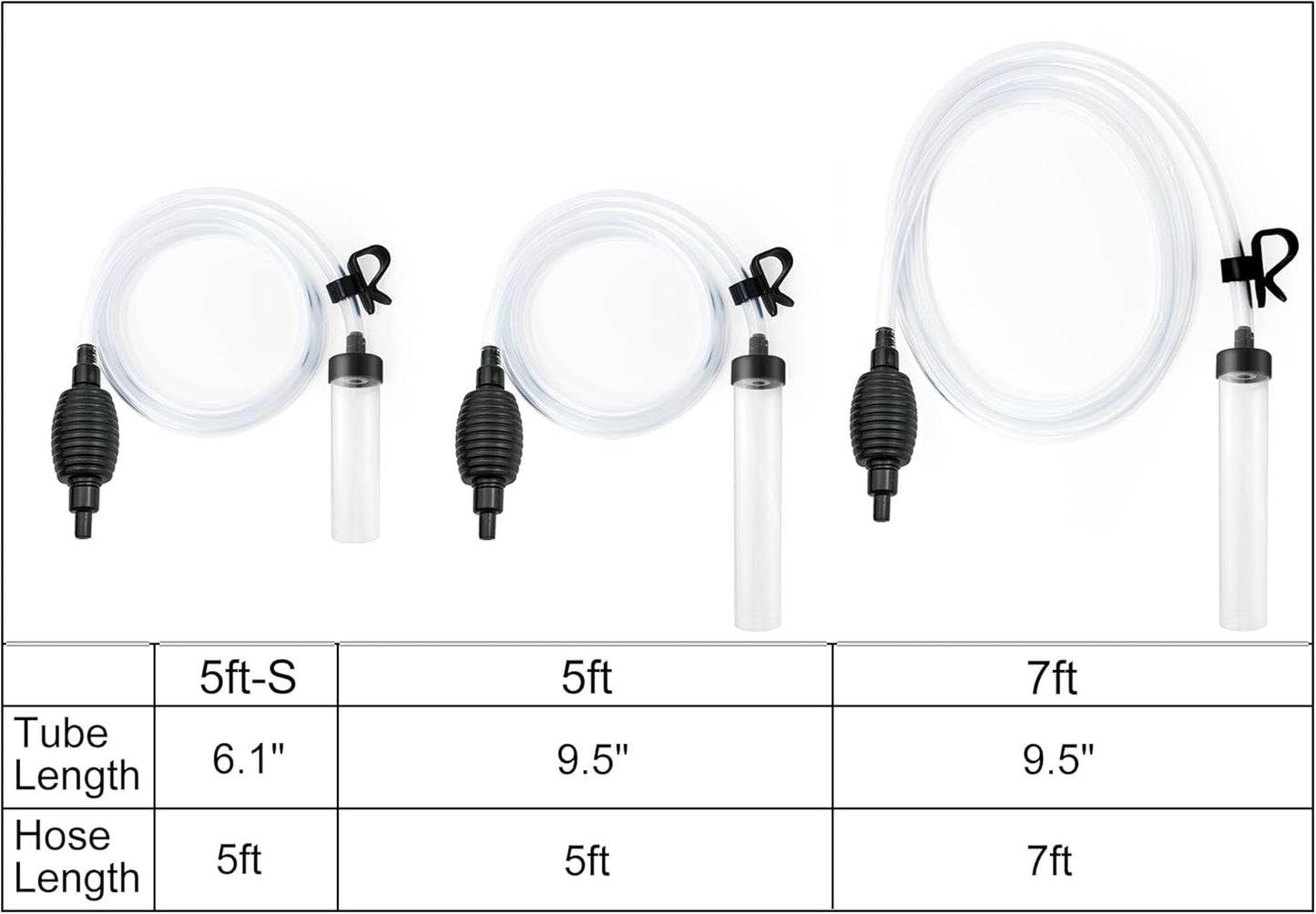 7ft Aquarium Siphon Vacuum Cleaner for Fish Tank Cleaning Gravel & Sand