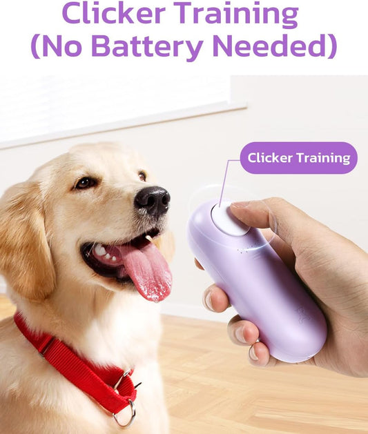 Dog Treat Pouch & Clicker Dog Trainer, Puppy Essentials Dual Use 2 in 1 Dog Clicker for Training - Durable, Light (2.36 oz), Easy to Clean & Handle, Innovative Design, Purple - Click Design