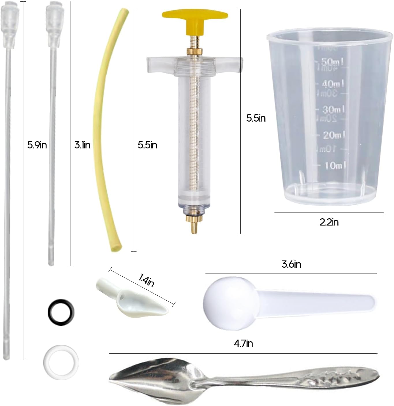 8 Pcs Bird Feeding Syringe Set Feeding Tubes for Baby Birds Parrot Hand Feeding Syringe Pet Syringe Feeding Tube Stainless Steel Metal Feeding Spoon Small Animals (30ml-Set of Eight)