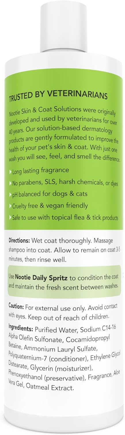 Nootie - Oatmeal Pet Shampoo for Sensitive Skin - Revitalizes Dry Skin & Coat - Natural Ingredients - Gentle Shampoo - Cleans & Conditions