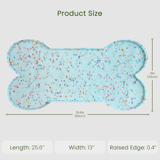 Dog Food Mat Anti-Slip Silicone Dog Bowl Mat Thicker Pet Placemat Waterproof Cat Feeder Pad with Raised Edge Puppy Kitten Feeding Mats Suitable Small Medium-Sized Dogs Cats Eating Tray