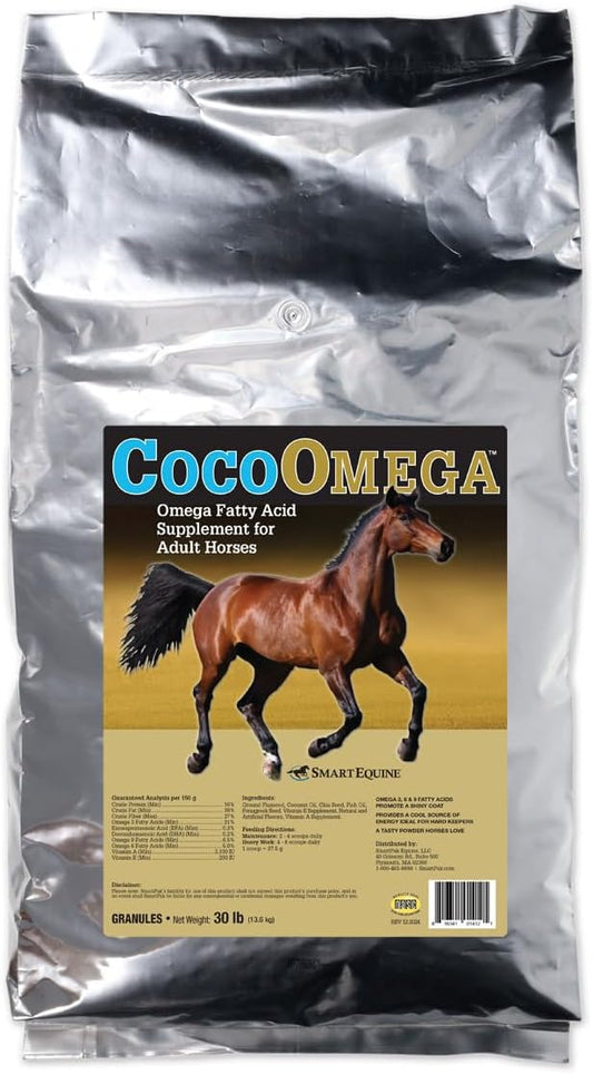 Uckele by SmartEquine CocoOmega Granular | Horse Supplements for Skin, Hoof, & Coat Health | Omega-3 Fatty Acids | 30 LB