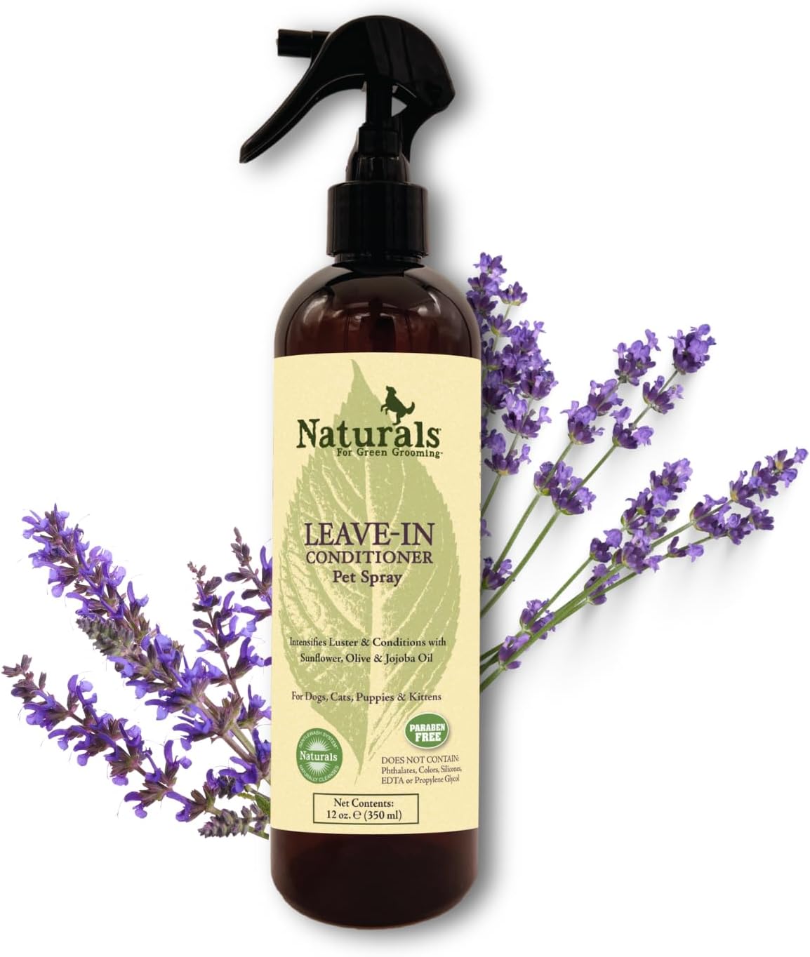 Showseason Naturals® Leave-in Conditioning Pet Spray 12 oz. for Dogs and Cats | Paraben Free | Moisturizing | Biodegradable and Non-Toxic | Made in The USA