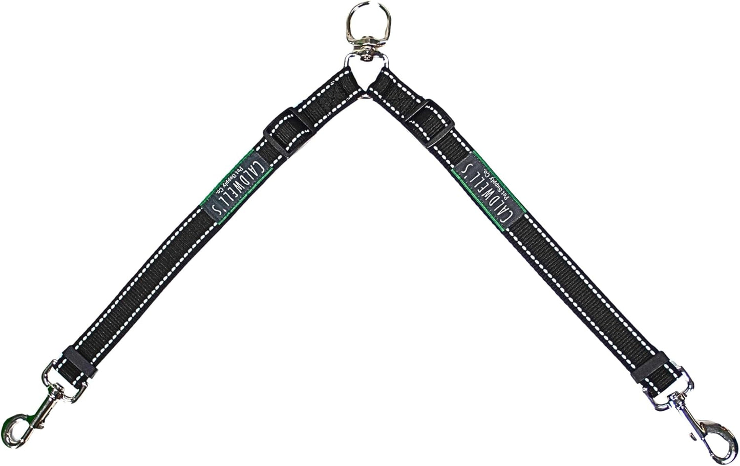 Caldwell's Pet Supply Co. Leash Coupler, Two Dog Leash Splitter to Split Leashes for Walking 2 Dogs, Tangle Free Double Dog Leashes Connector, Adjustable Attachment for Medium or Large Dogs