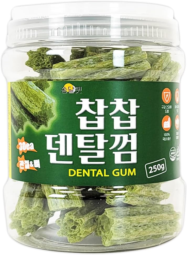 SSOMDALPET Chap Chap Dental Gum for Dogs, 30 Chews | Soft & Chewy, Dental Care Treat, Large Pack, Joint & Bone, Eye & Skin, Gut & Probiotics Options (30 Count, Joint & Bone (Green/Apple))