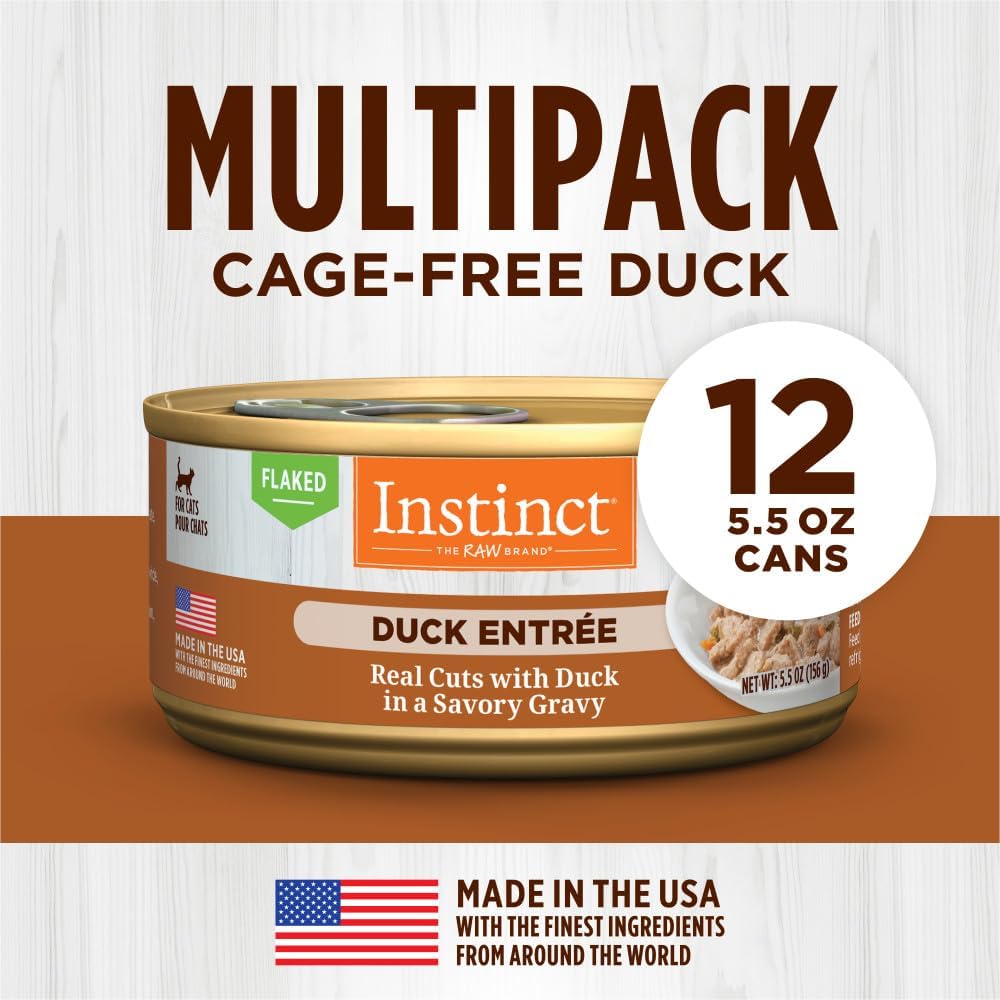 Instinct Flaked Entrée Wet Canned Cat Food - Duck, 5.5 oz. Cans (Pack of 12)