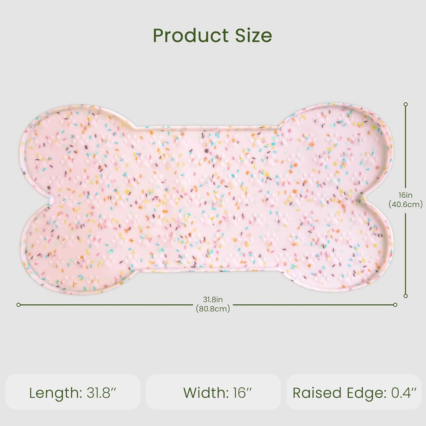 Dog Food Mat Anti-Slip Silicone Dog Bowl Mat Thicker Pet Placemat Waterproof Cat Feeder Pad with Raised Edge Puppy Kitten Feeding Mats Suitable Small Medium-Sized Dogs Cats Eating Tray