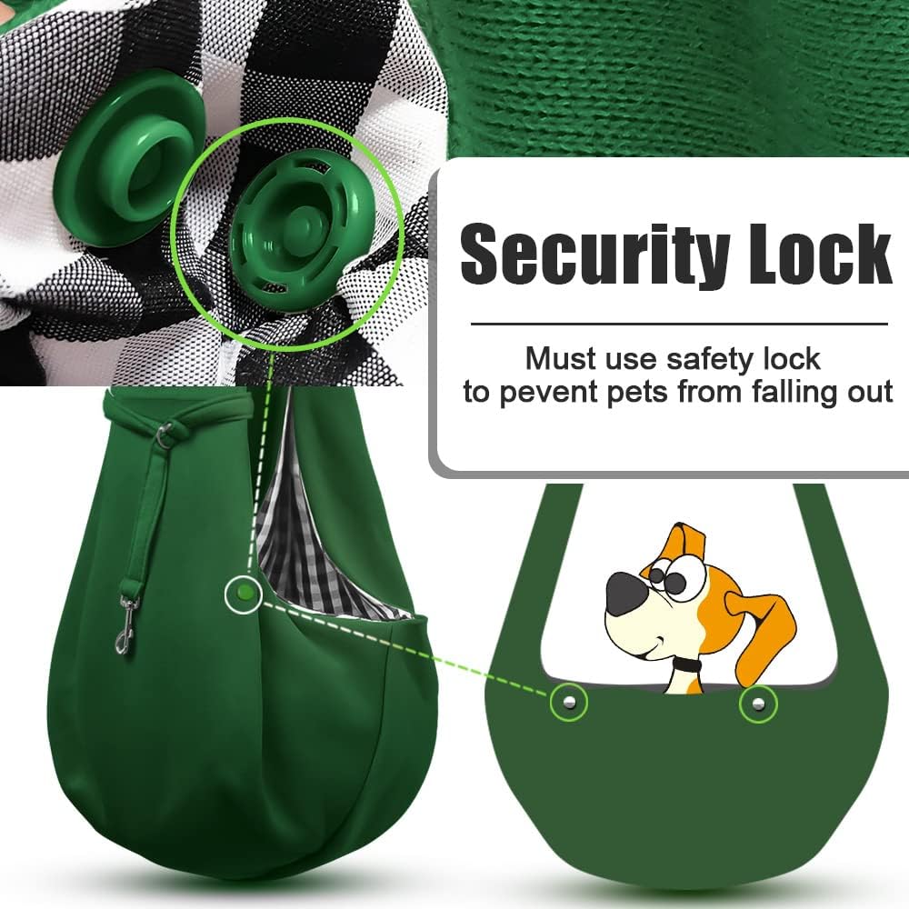 Tomkas Dog Sling Carrier for Small Dogs Puppy Carrier for Small Dogs (Emerald Green, Adjustable Strap & Zipper Pocket)