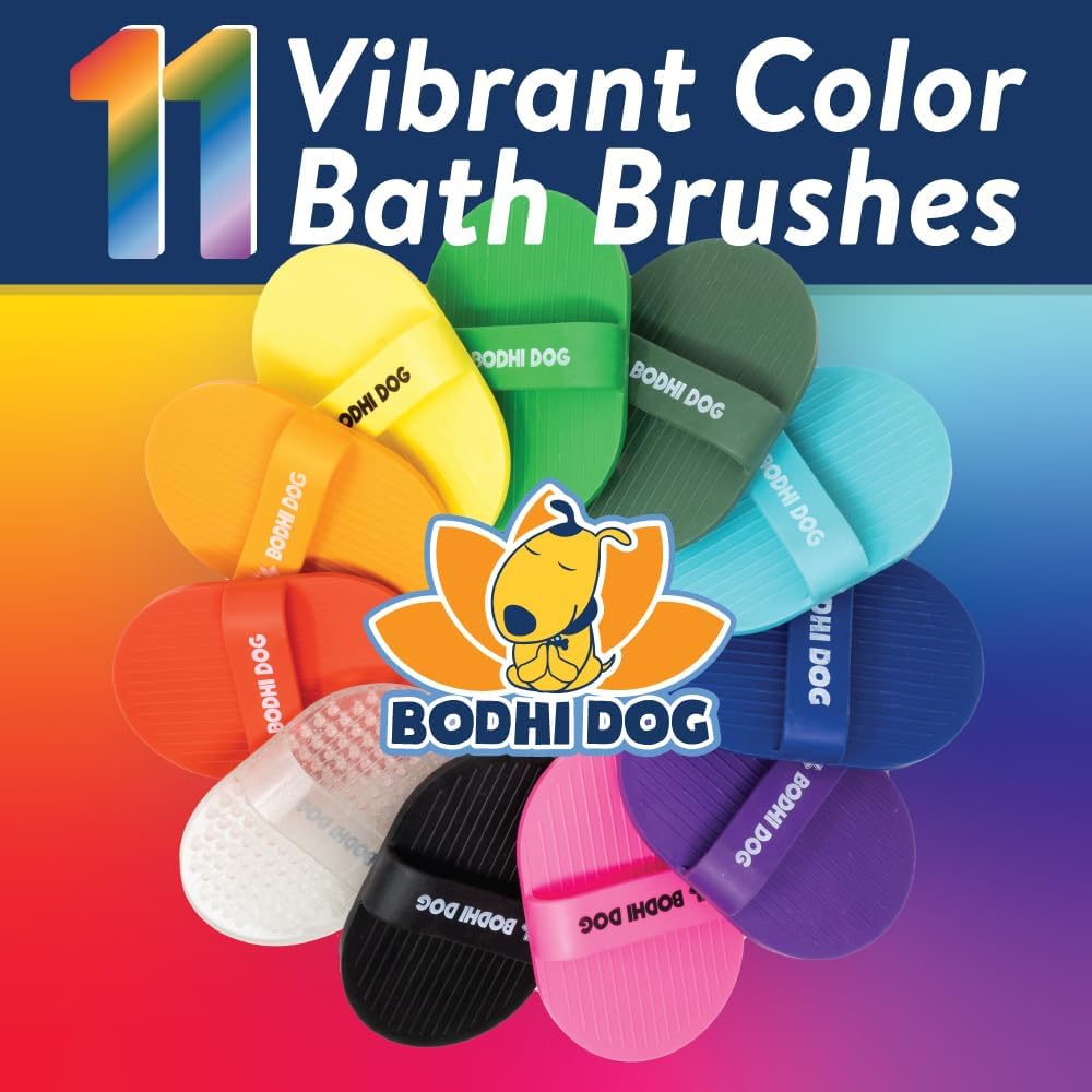 Bodhi Dog Shampoo Brush - Pet Grooming & Bath Supplies for Dogs and Cats - Bath Brush for Long & Short Hair - Premium Scrubber for Shower, Bathing & Massage (One Pack, Black)