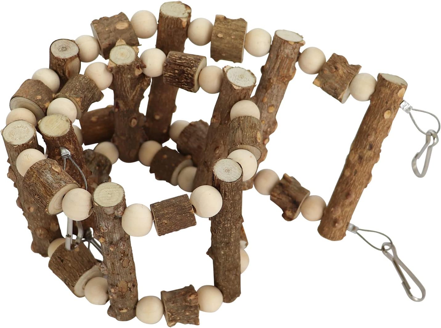 Bird Parrot Ladder Bridge Toy, Bird Swing Toy, Natural Pepper Wood Hanging Pet Chewing Toy, Rat Hamster Climbing Toys, Bird Cage Accessories, Suitable for Bird Parrot Rat Squirrel Sugar Gliders