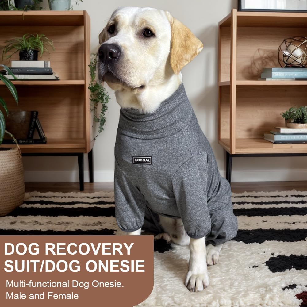 Dog Pyjamas PJS Sweater Clothes and Home Clothing Suitable for Large to Giant Breeds of Dogs, Dog Surgery Recovery Suit, Extra-Large Stretch Fabric, Four-Legged Clothes(Thin Forid Gray, 6XL)