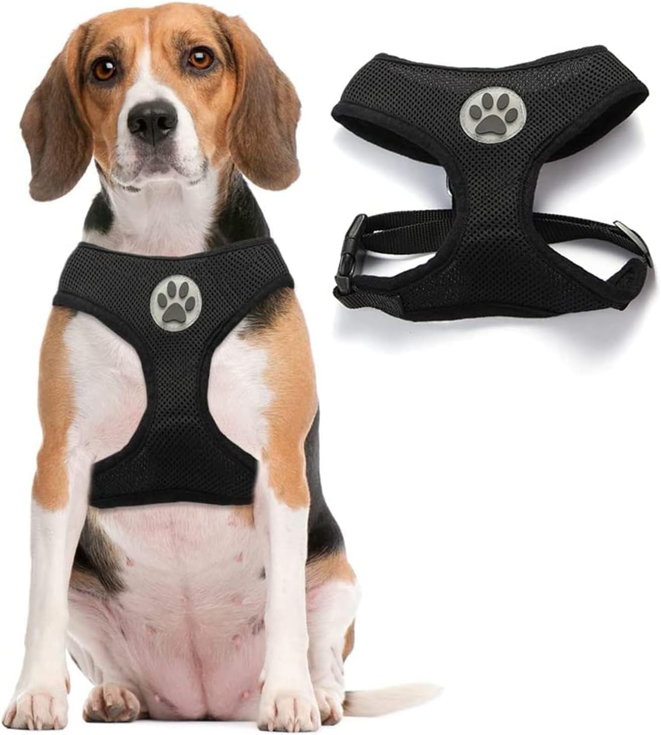 BINGPET Small Dog Harness - Breathable Mesh Puppy Cat Harnesses - No Pull Adjustable Dog Harness Dog Vest Harness for Small and Medium Dogs