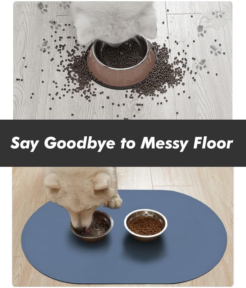Absorbent Dog Food Mat-Dog Cat Mat for Food and Water Bowl, Quick Dry Pet Food Mat, No Stains Pet Feeding Pad, Cat Accessories Pet Supplies-Water Bowl Mat for Messy Drinkers