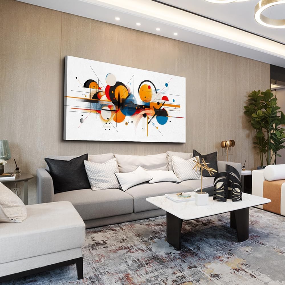 hyidecorart Wall Art For Living Room Wall Decorations For Bedroom Line Color Block Abstract Pictures Artwork Hang Pictures For Office Decoration Hotel Canvas Prints Art Modern Wall Decor 20"X40"