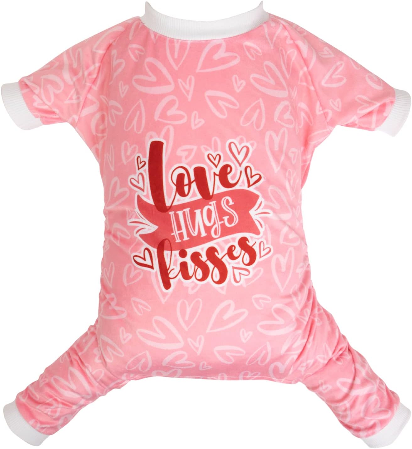 CuteBone Dog Valentine's Day Pajamas Puppy Onesies Small Dogs Soft Pjs Coat Cat Apparel Comfy Pet Clothes Outfit Doggie Bodysuit P273M