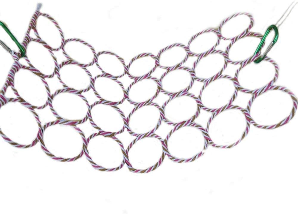 Bird Rat Climbing Rope Net Bird Swing, Parrot Cage Toys,Small Animal Activity Toy for Gerbil,Swing Hanging Play with Mirror for Macaw African Greys Parakeet Cockatoo Lovebirds (Bird Perch)