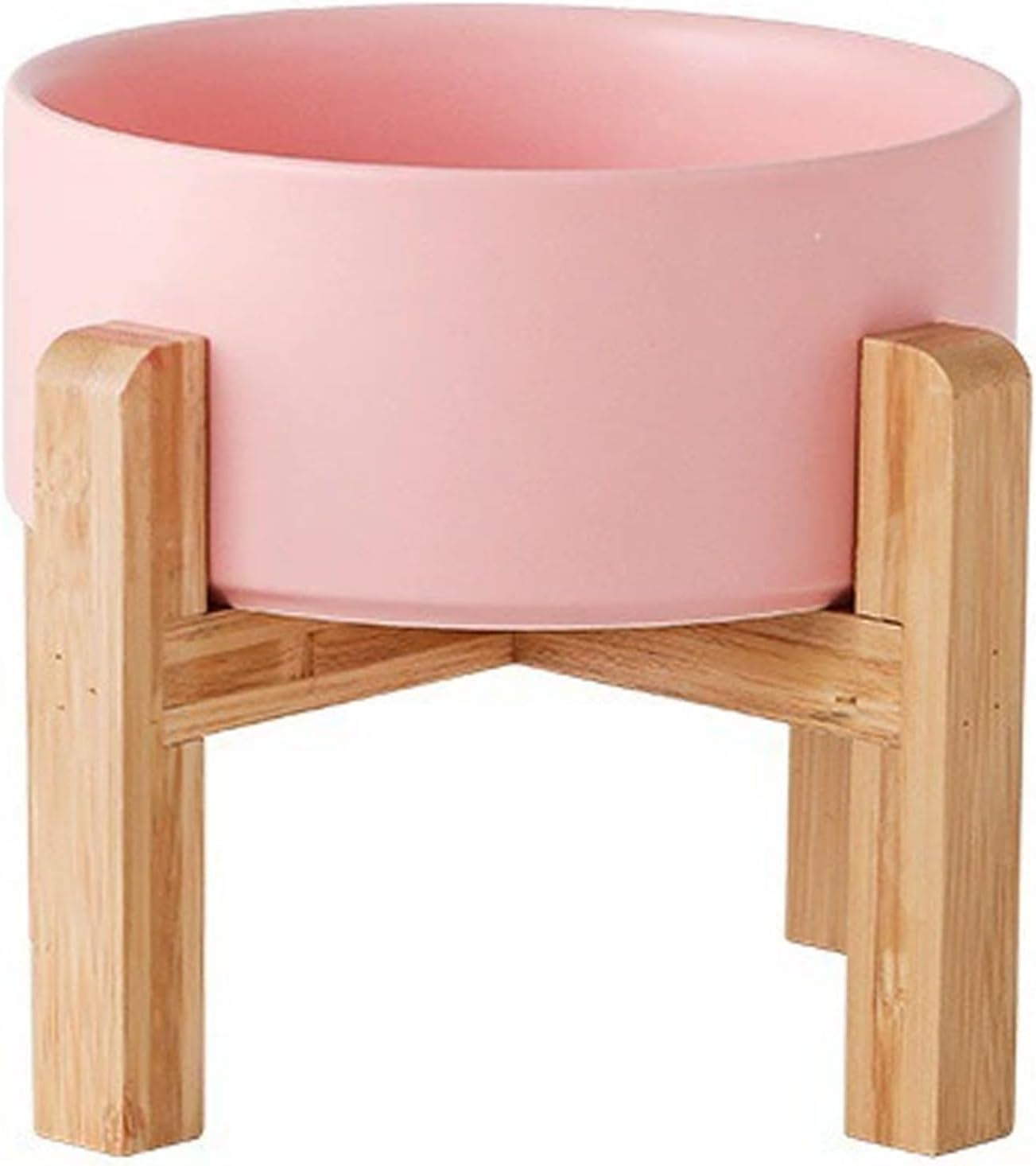 Petygooing Pink Elevated/Raised Ceramic Dog Bowl for Medium and Large Breeds, Dog Food Water Dish with Stand,Pet Feeding Bowl with Anti Slip Rubber Large Dogs(1800ml 7.6 Cups)