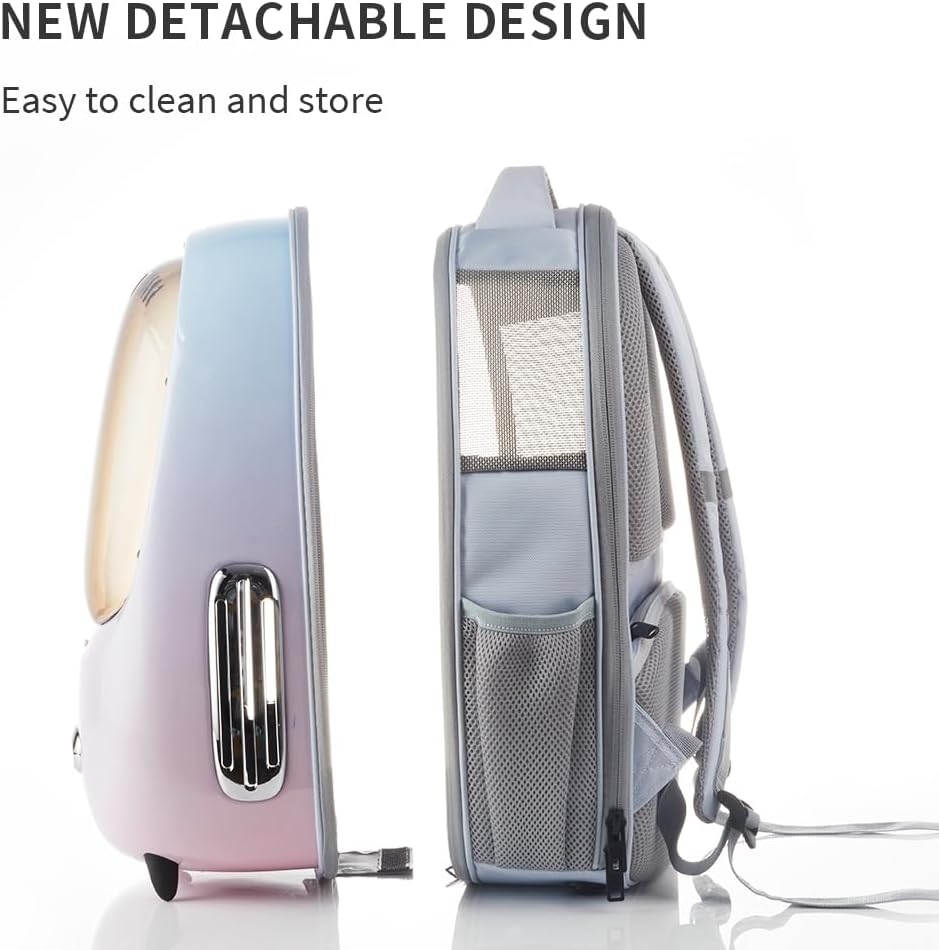 PETKIT Cat Backpack Carrier with Inbuilt Fan & Light, Airline-Approved Pet Backpack Bubble for Kitty Small Dog, Detachable Dog Backpack with Padded Strap for Travel, Hiking, Walking & Outdoor
