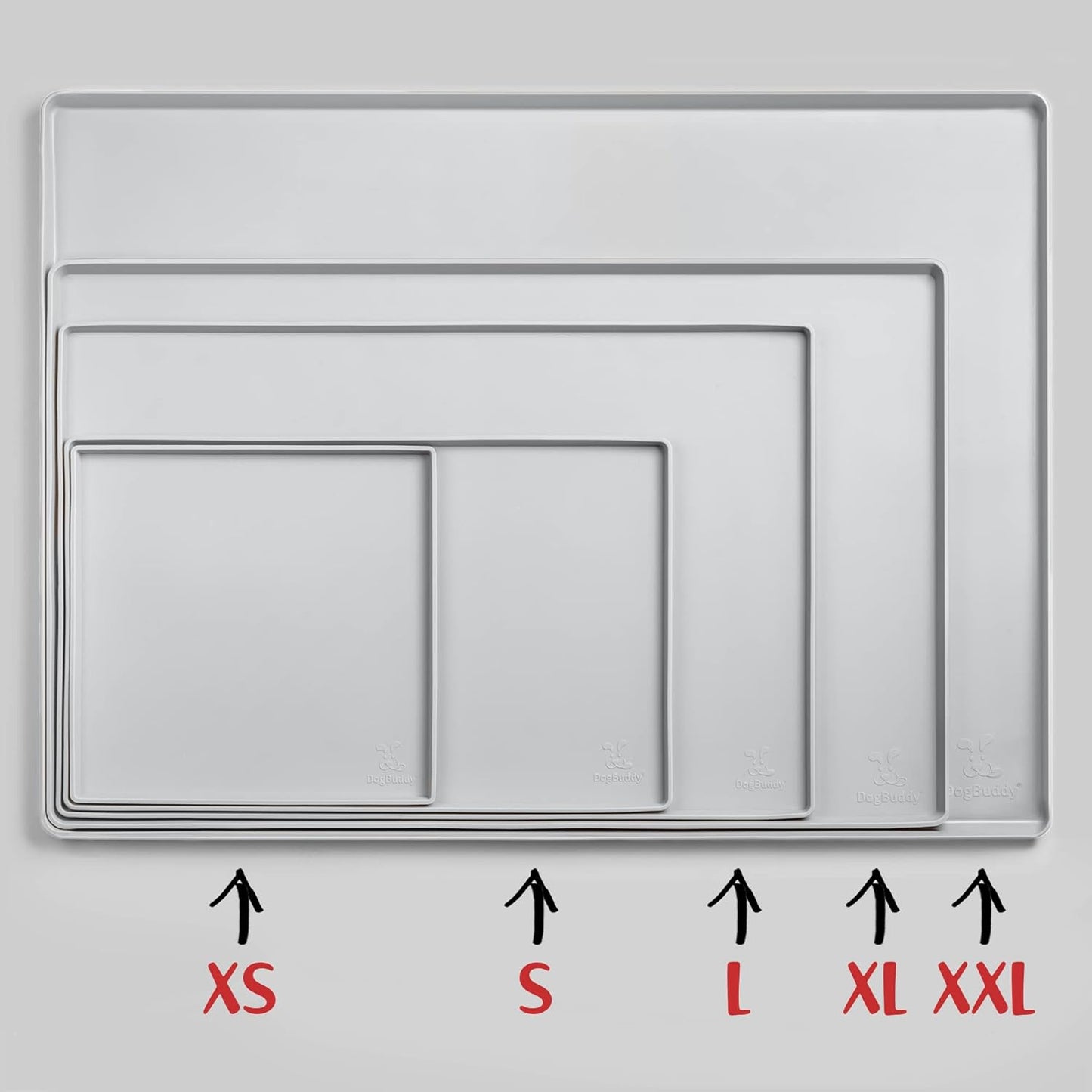 DogBuddy Dog Food Mat – Waterproof Dog Bowl Mat for Food and Water, Silicone Pet Feeding Mats for Floors, Non-Slip Placemat with High Edges for Dogs Bowls, Puppy Essentials (XXL: 32"x24", Mist)