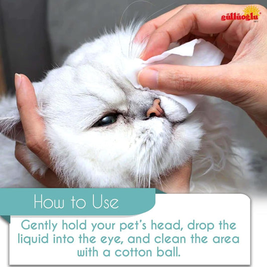 GÜLLÜOGLU 60ml Pet Eye Drops & Eye Wash for Dogs & Cats – Fast Relief for Itching, Irritation, Pink Eye & Allergy Symptoms – Gentle, Safe, Natural Formula for All Animals – Large 60ml Bottle