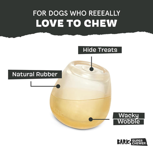 Barkbox Tipsy Rosé Rubber Wine Dog Toy – Treat Dispensing Dog Toys – Puppy and Pet Toys for Medium to Large Dogs