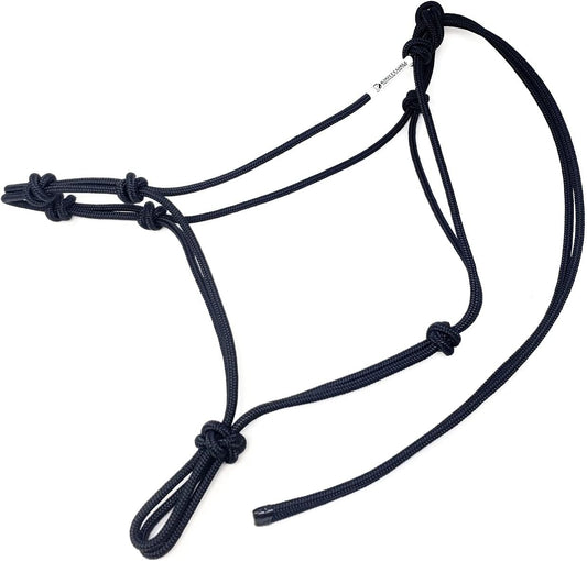 Horse Rope Training Halter - 4 Knot 1/4" Stiff Halter Cord - Used by Famous Trainers Multiple Sizes Multiple Colors