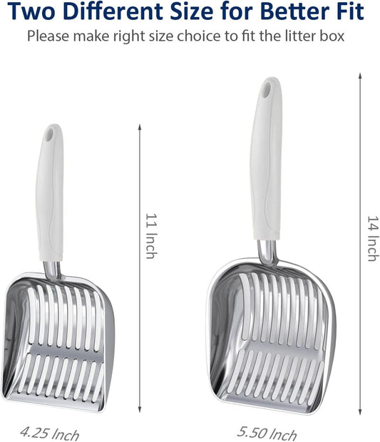WePet Cat Litter Scoop, Aluminum Alloy Sifter, Kitty Metal Scooper, Deep Shovel, Long Handle, Poop Sifting, Kitten Pooper Lifter, Durable, Heavy Duty, for Litter Box