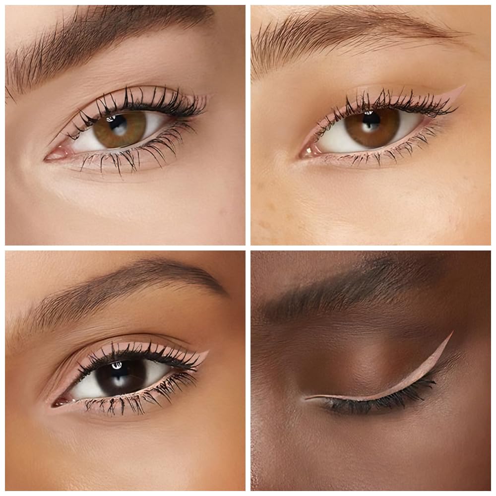 evpct 2Pcs Warm Pink Gel Eyeliner Pencil Waterproof for Women Eye Face Paint, Longwear Matte Cream Eyeliner Stick Crayon, Cat Eye Liners Eyeshadow Makeup Smooth Glide delineador de ojos contra el agua