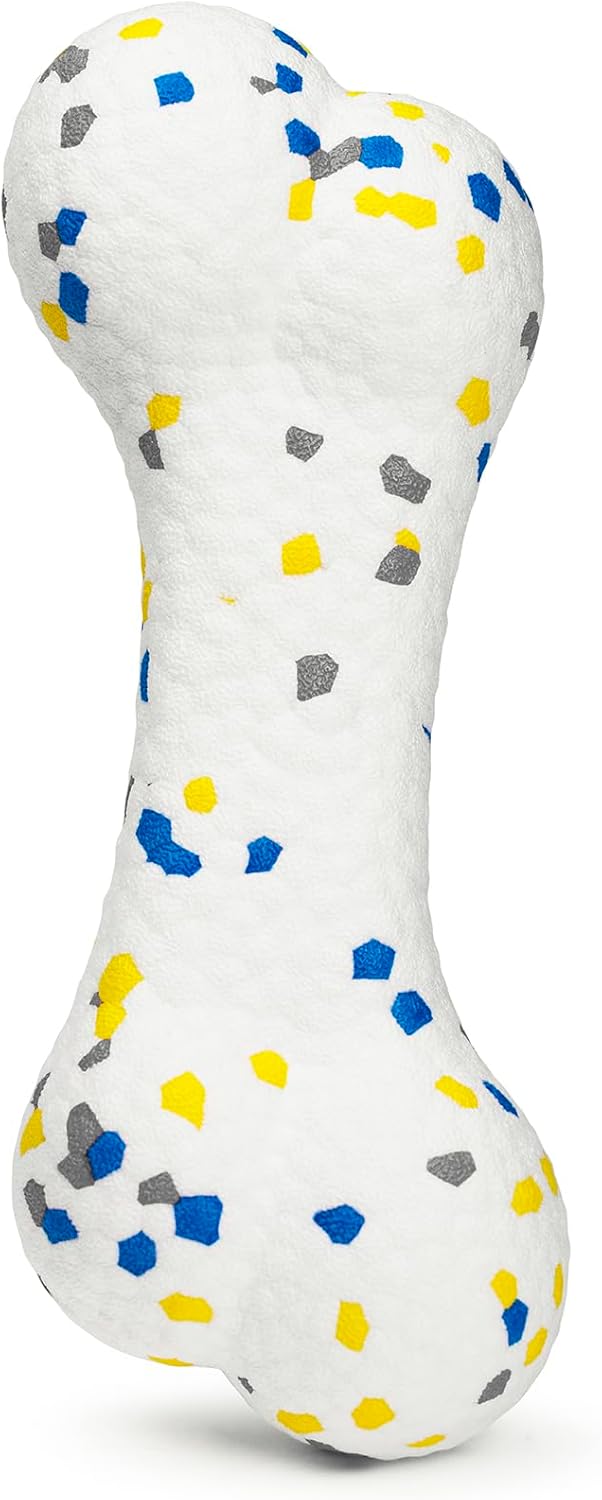 7.28" Indestructible Large Bone Balls for Aggressive Chewers Durable Stick Bouncy Interactive Chew Toy for Dogs Fetch Game Lightweight Floating Outdoor Training, White