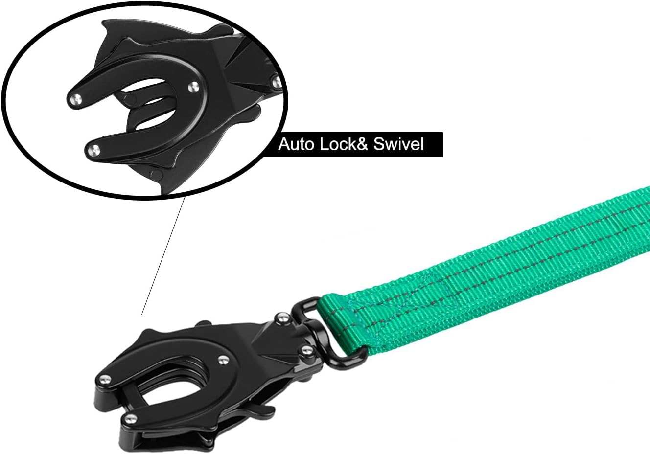 ICEFANG Tactical Dog Leash,K9 Training Walking Bungee Lead with 2 Control Handle,Heavy Duty Quick Release Metal Clasp,for Medium Large Breed (Teal, 6 FT)