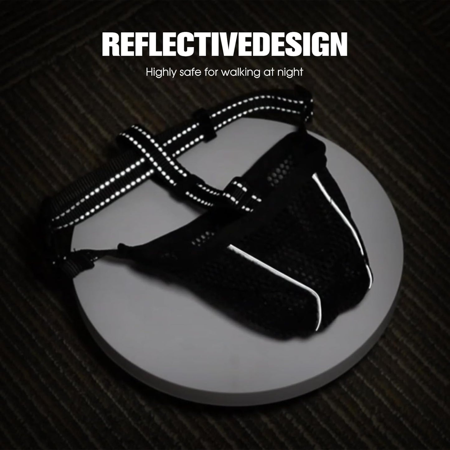 Dog Muzzle, Mesh Soft Muzzle for Small Medium Large Sized Dogs, Breathable Adjustable Puppy Muzzles for Scavenging Biting Licking and Chewing, Allows Panting and Drinking (Reflective Mesh, XL)