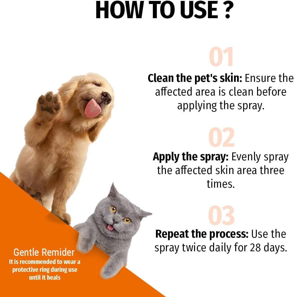 Hot Spot Spray for Dogs, Itch Relief Spray & Hot Spot Treatment for Dogs, Helps Alleviate Allergies Dry Itchy Skin, Wound Care Spray for All Animals, 2.02oz