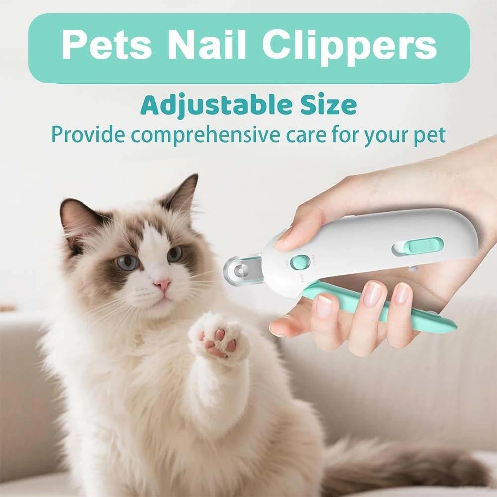 Pet Nail Clipper for Cats - Gentle Round-Hole, Adjustable Claw Clippers Trimmer with Dust Storage, Hidden Nail File, Safe Pet Claw Clipper Grooming Tool